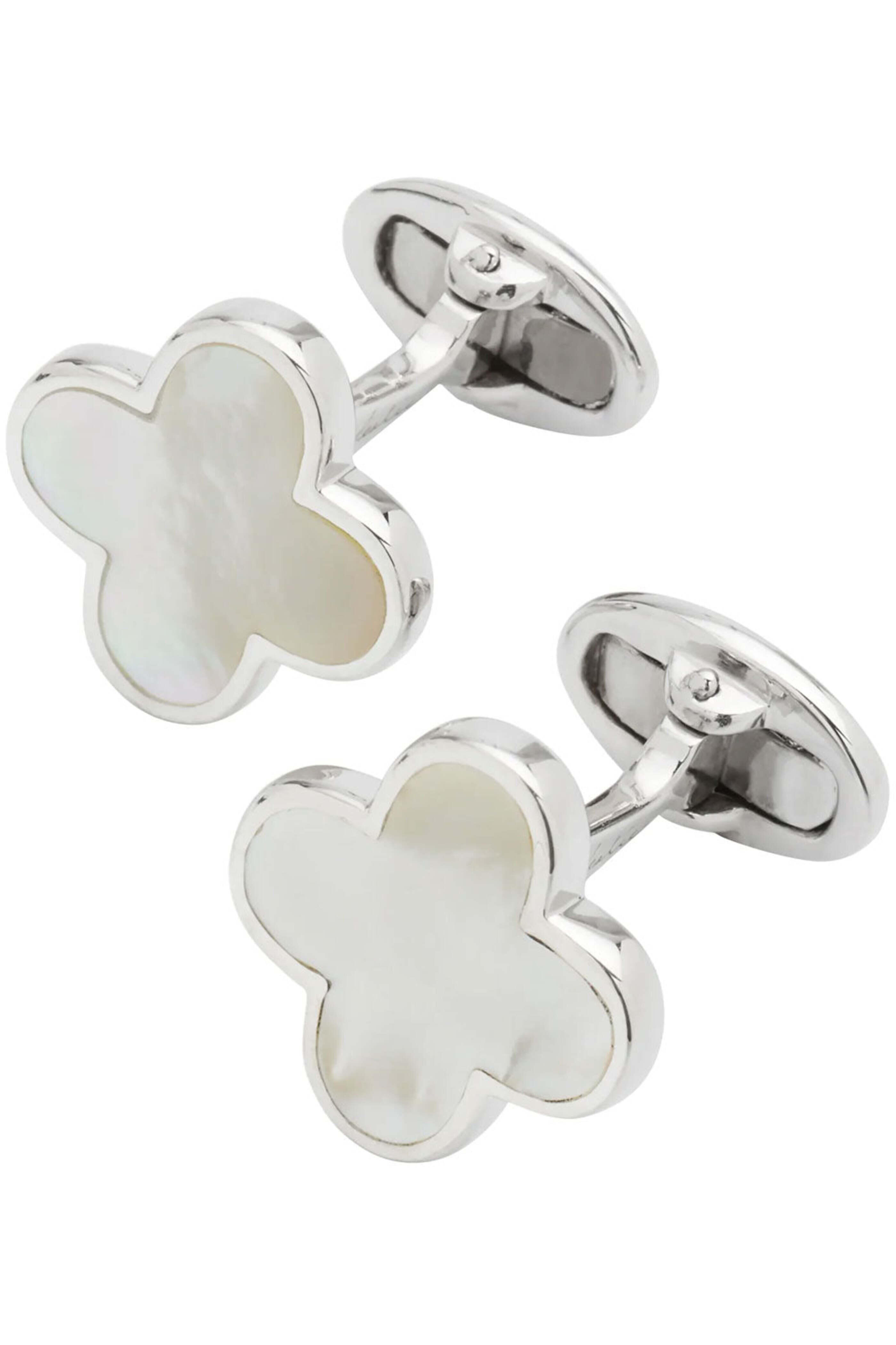 Jan Leslie - Pearl Four Leaf Clover Cufflinks