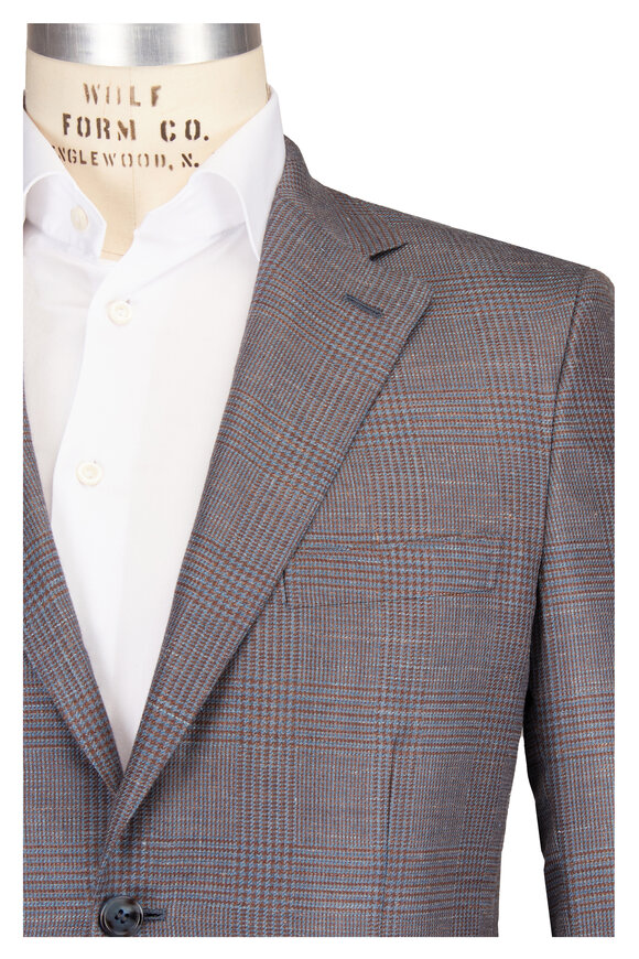 Brioni Olive & Blue Plaid Sportcoat - view 1