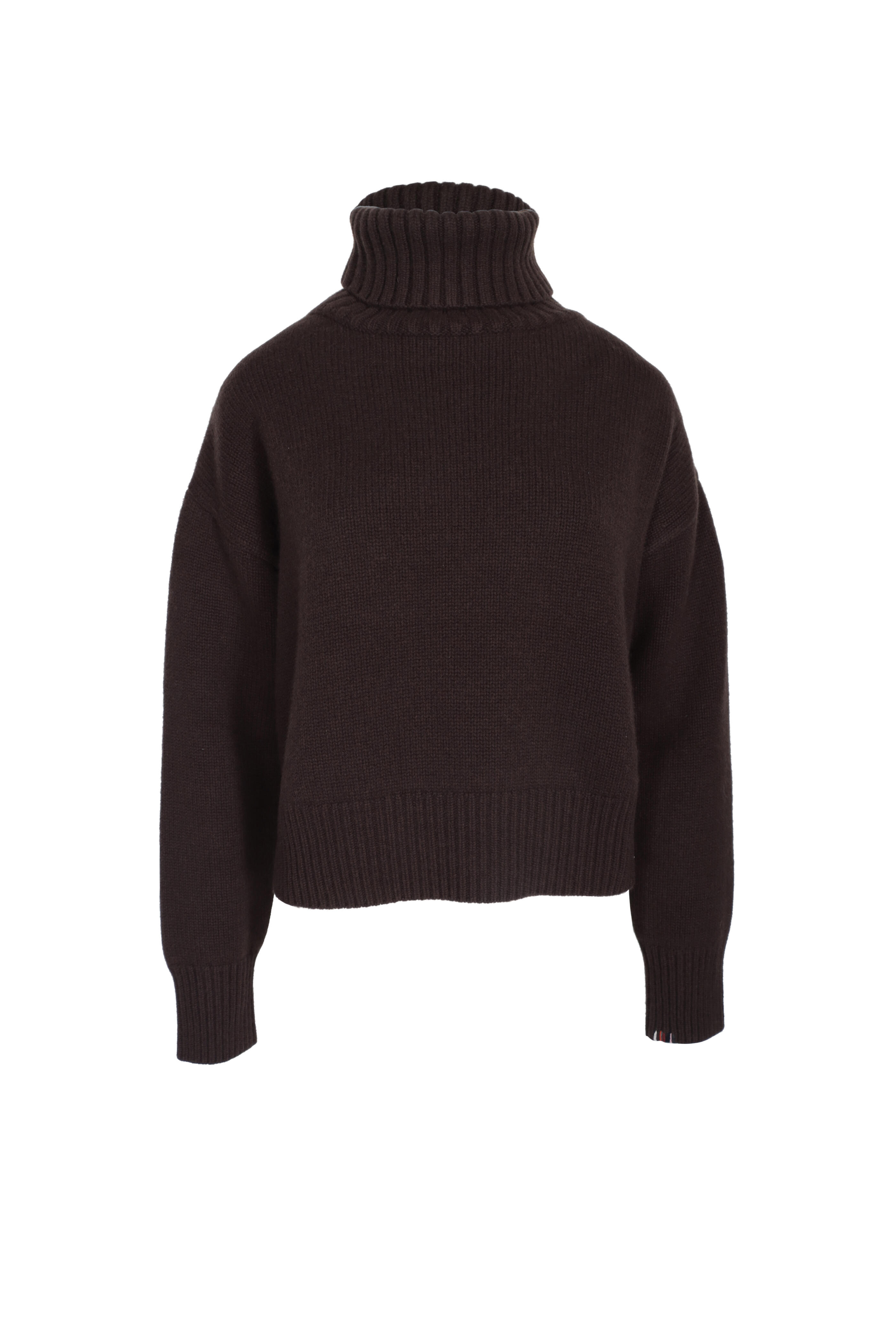 Extreme Cashmere - Extra Crop Dark Brown Funnel Sweater