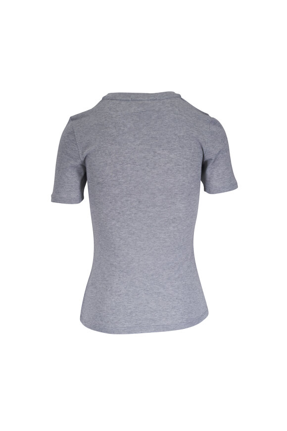 Nili Lotan Elin Heather Gray Cotton & Cashmere T-Shirt - view 2