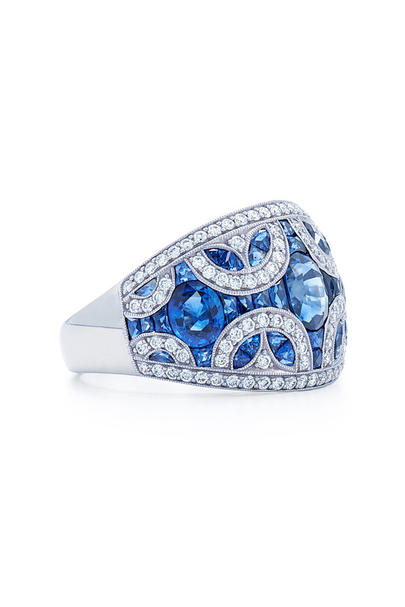 Kwiat - Vintage Collection Diamond & Blue Sapphire Ring 