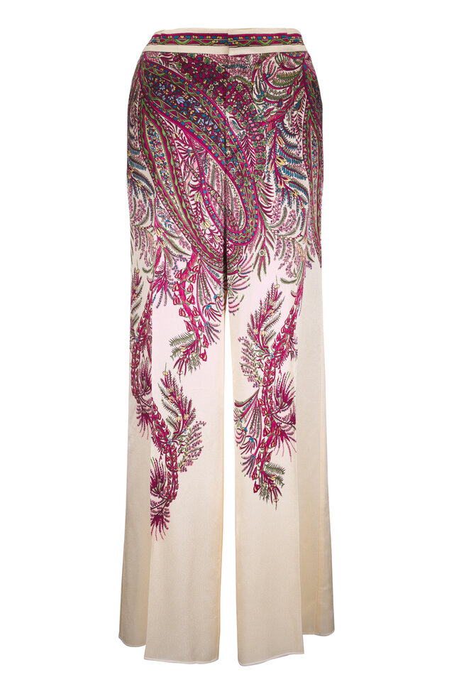 Etro - Black Paisley Print Flare Pant | Mitchell Stores
