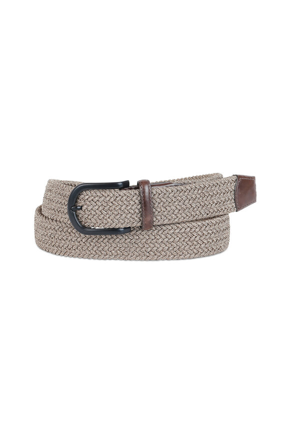 Torino Khaki Woven Stretch Braided Belt 