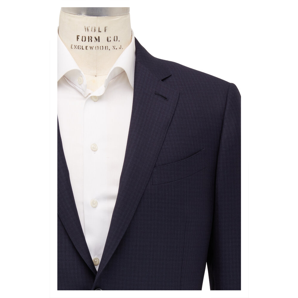 Zegna - Multiseason Navy Blue Textured Wool Suit