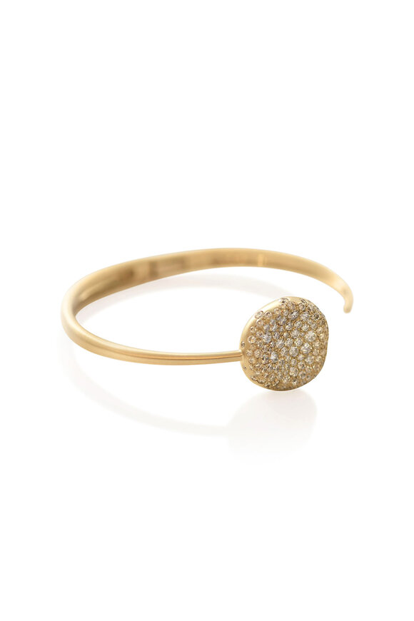 Nada Ghazal 18k Yellow Gold Baby Malak Round Diamond Cuff - view 1