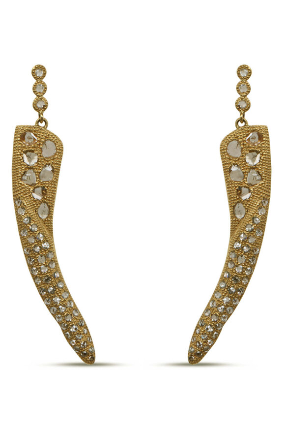 Coomi Antiquity Diamond Tusk Earrings - view 1
