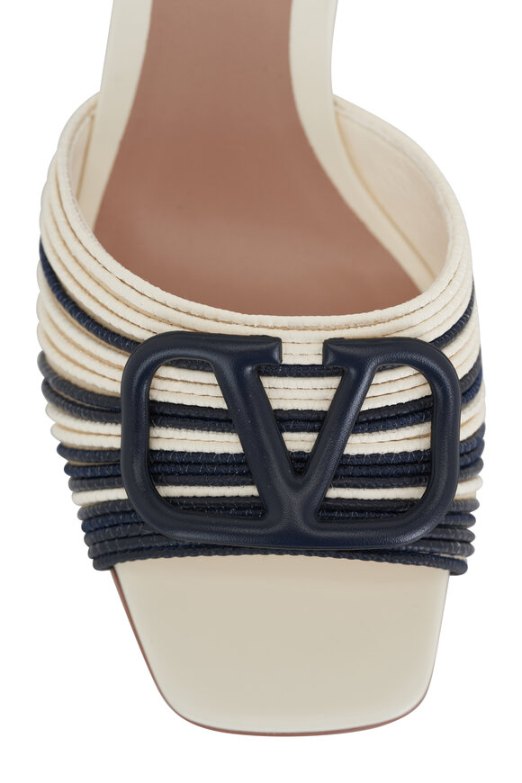 Valentino Garavani - Cornely Ivory & Marine Slide Mule, 60mm 