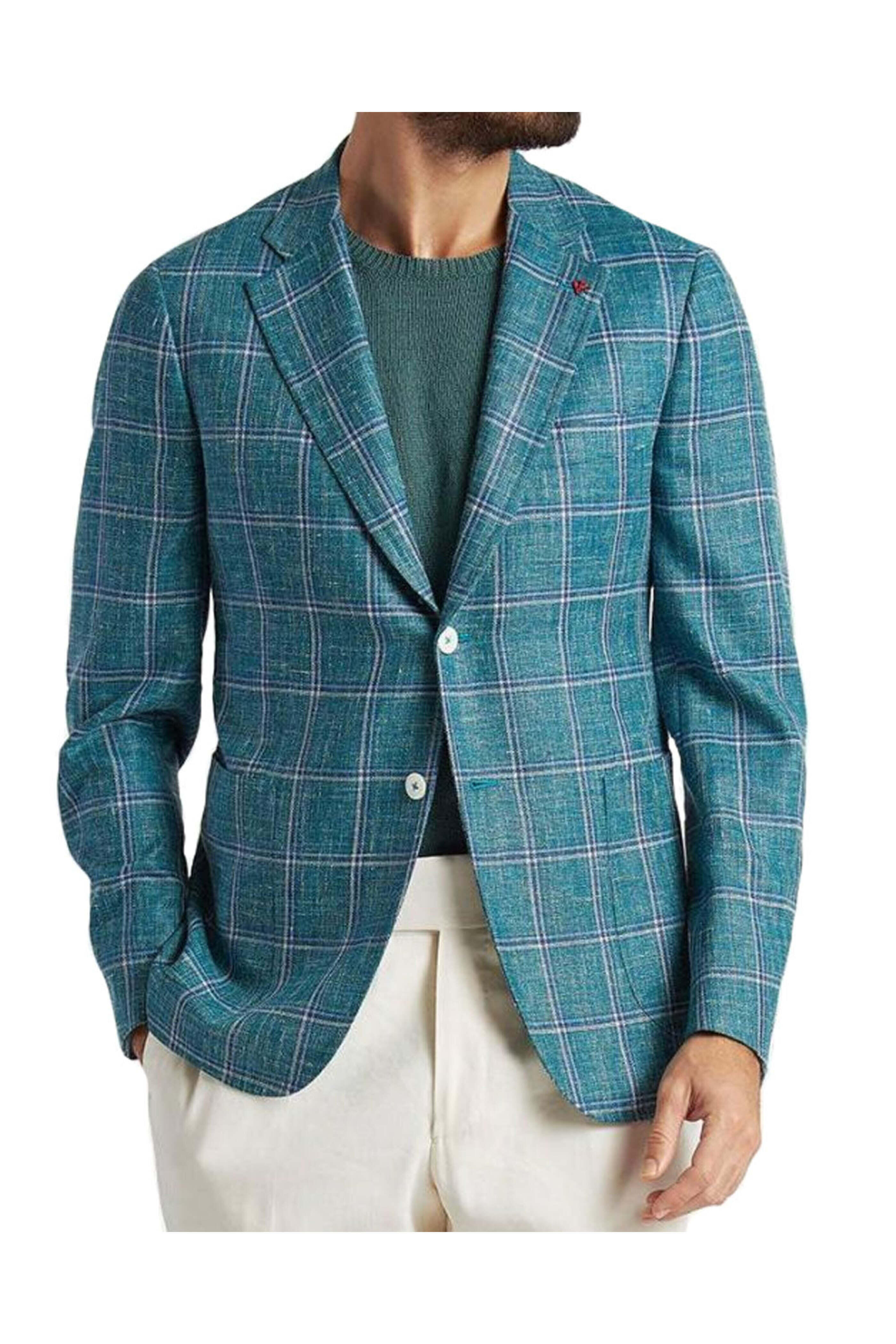 Isaia - Green Windowpane Sportcoat