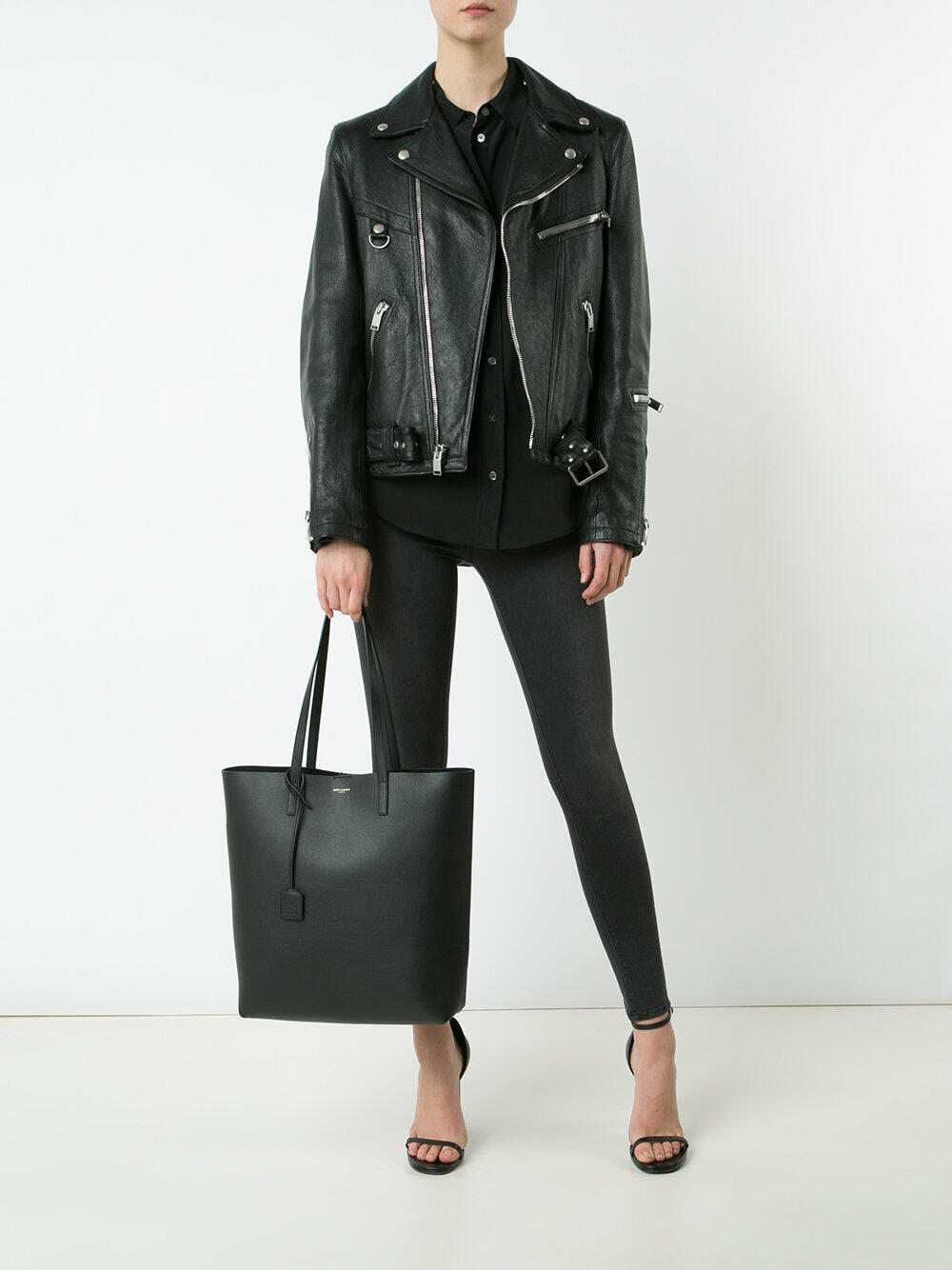 Saint Laurent - Black Leather Vertical Medium Tote