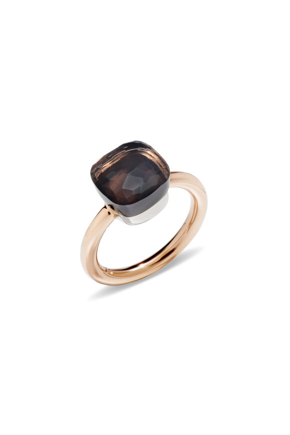 Pomellato 18k Rose Gold Smoky Quartz Nudo Ring - view 1