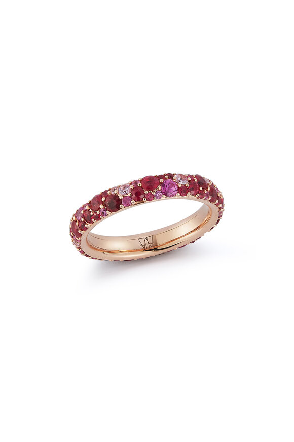 Walters Faith 18k Rose Gold Pink Sapphire Band