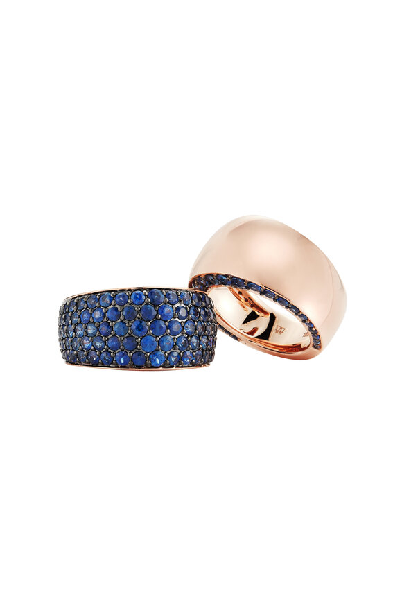 Walters Faith - Lytton 18K Rose Gold & Blue Sapphire Bombe Ring