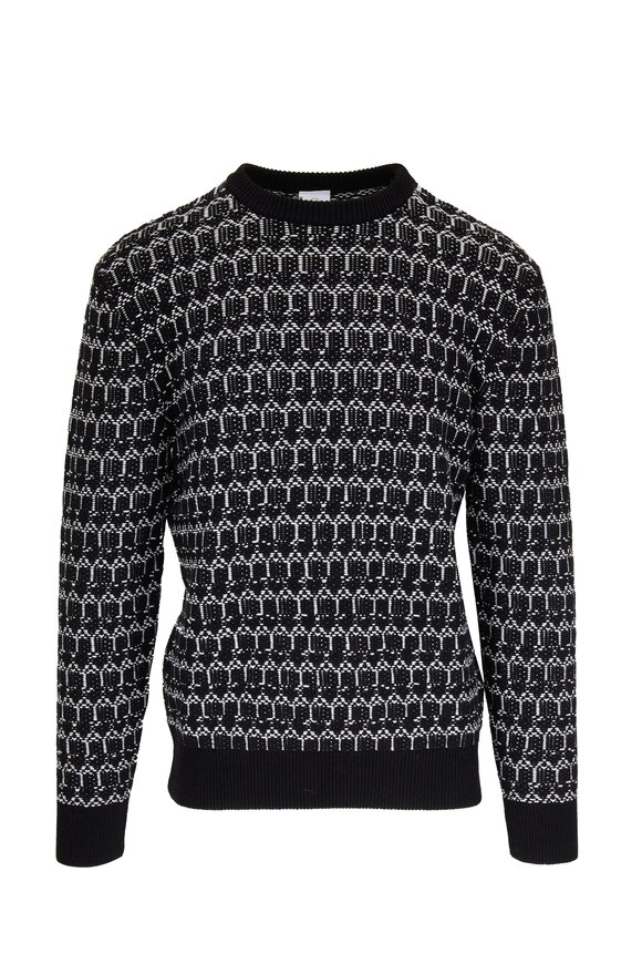 Bogner - Black & White Crewneck Knit Sweater 