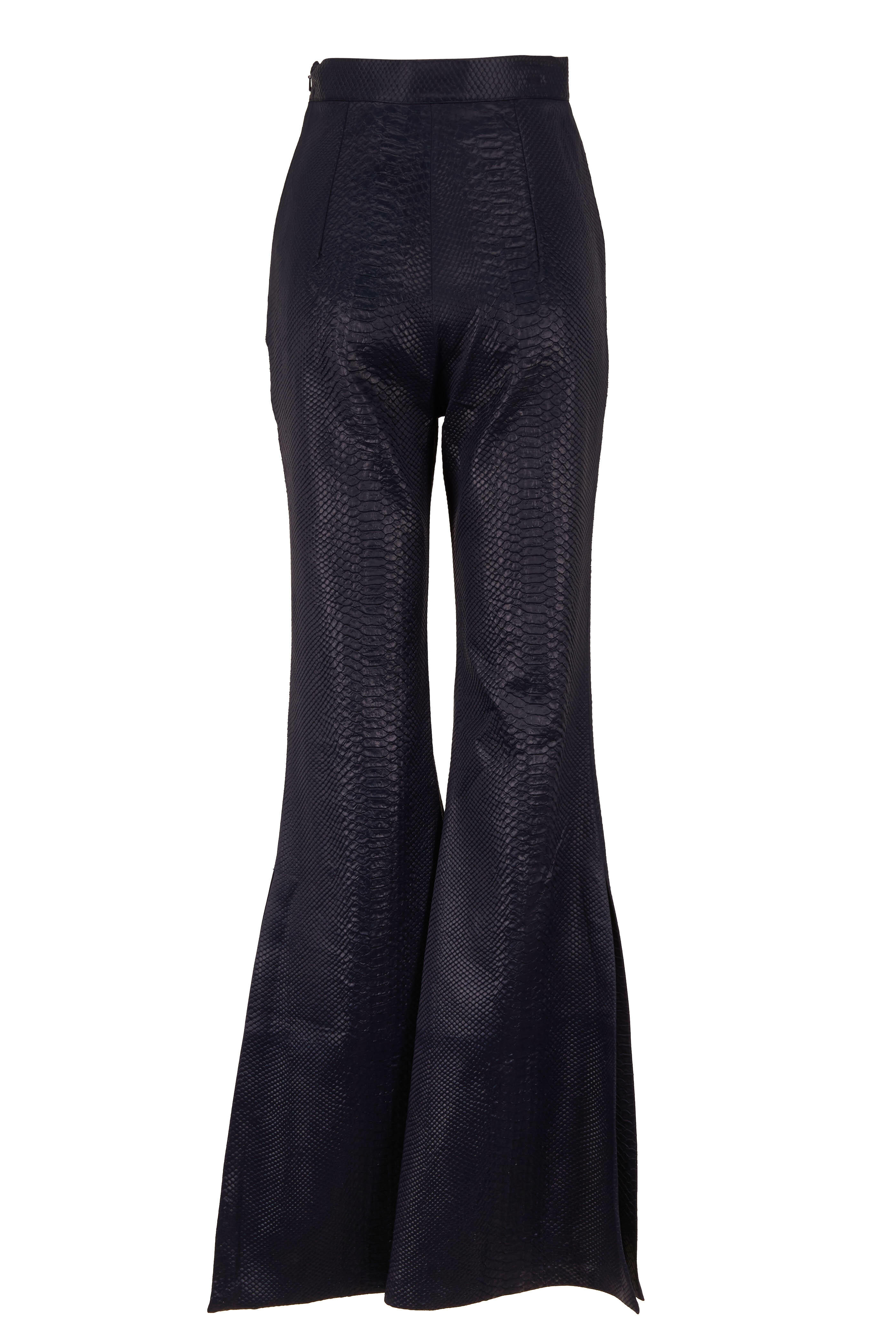 Safiyaa - Navy Embossed Python Side Zip Pant | Mitchell Stores