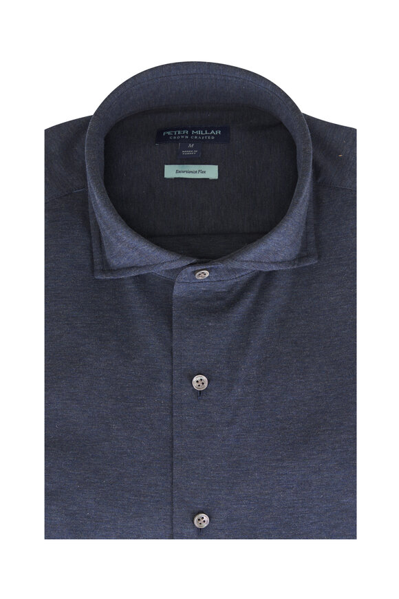 Peter Millar Crown Crafted Excursionist Flex Navy Sport Shirt - view 1