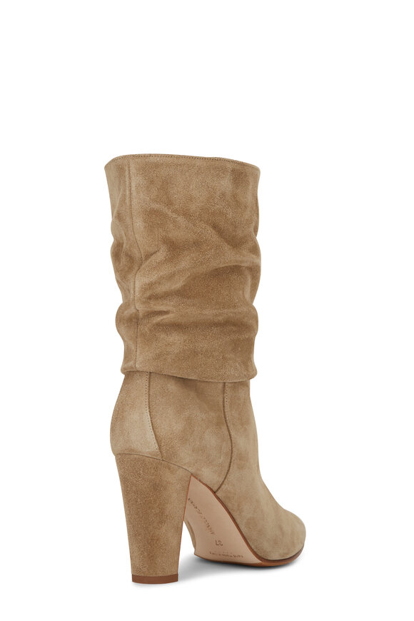 Manolo Blahnik - Shushan Khaki Suede Slouchy Boot, 90mm