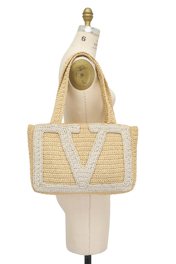 Valentino Garavani Medium Viva Superstar Raffia Tote - view 6