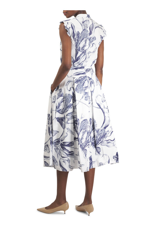 Erdem Blue Cotton Poplin Top - view 4