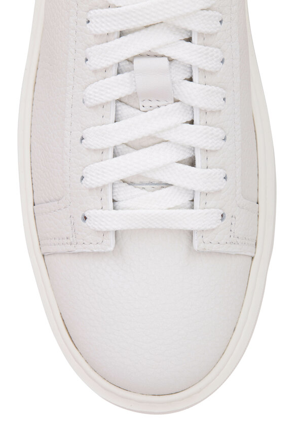 Santoni - Anginal White Leather Sneaker