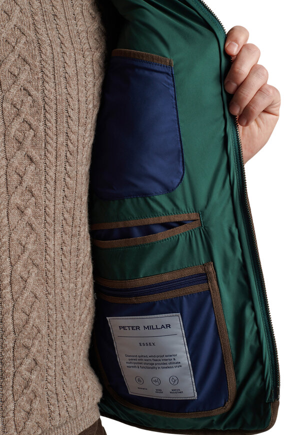 Peter Millar - Essex Balsam Green Quilted Travel Vest