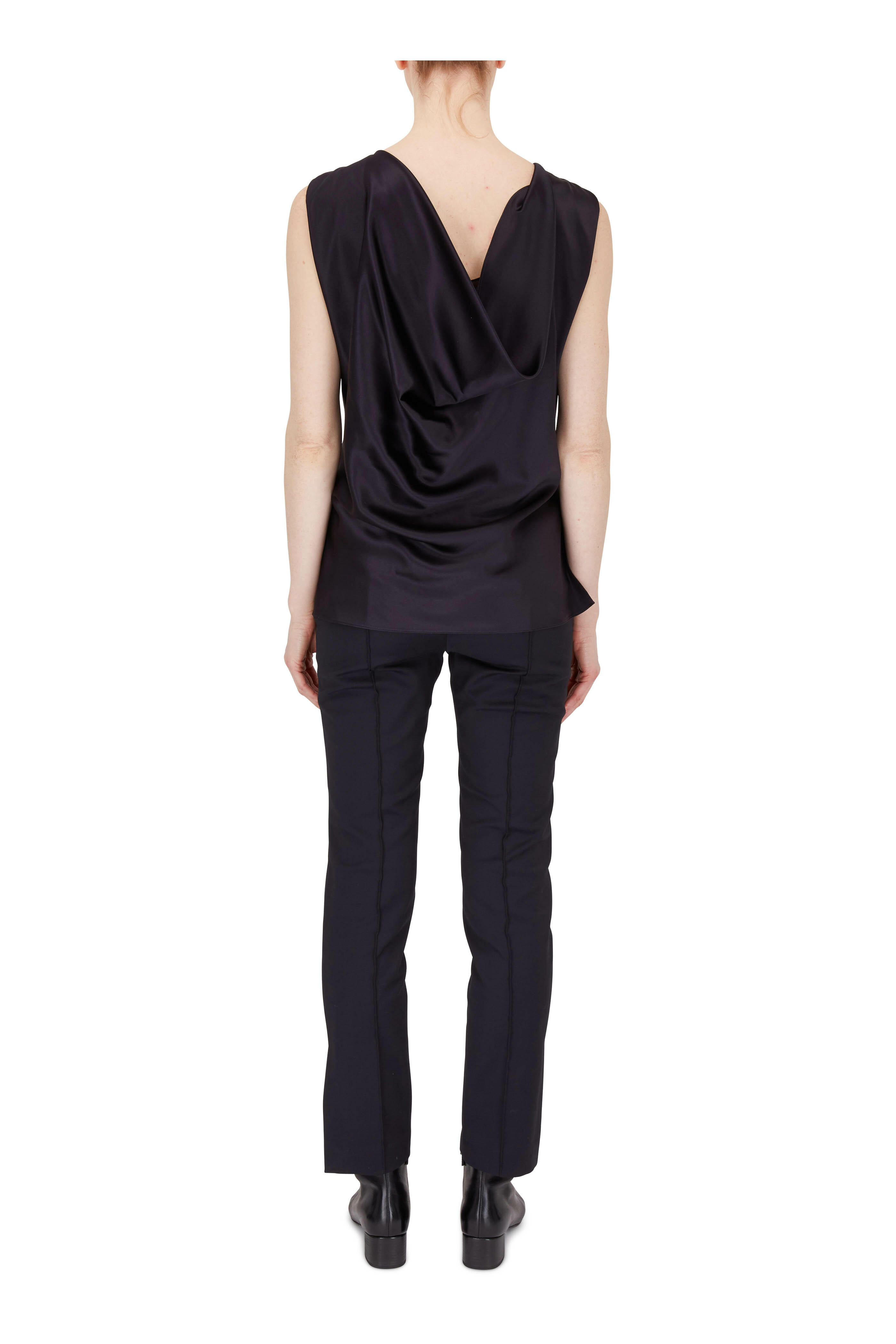 Partow - Maurice Black Stretch Cotton Straight Pant