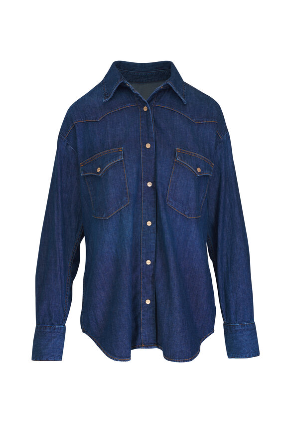 TWP - Rancher Blue Cotton Denim Shirt 