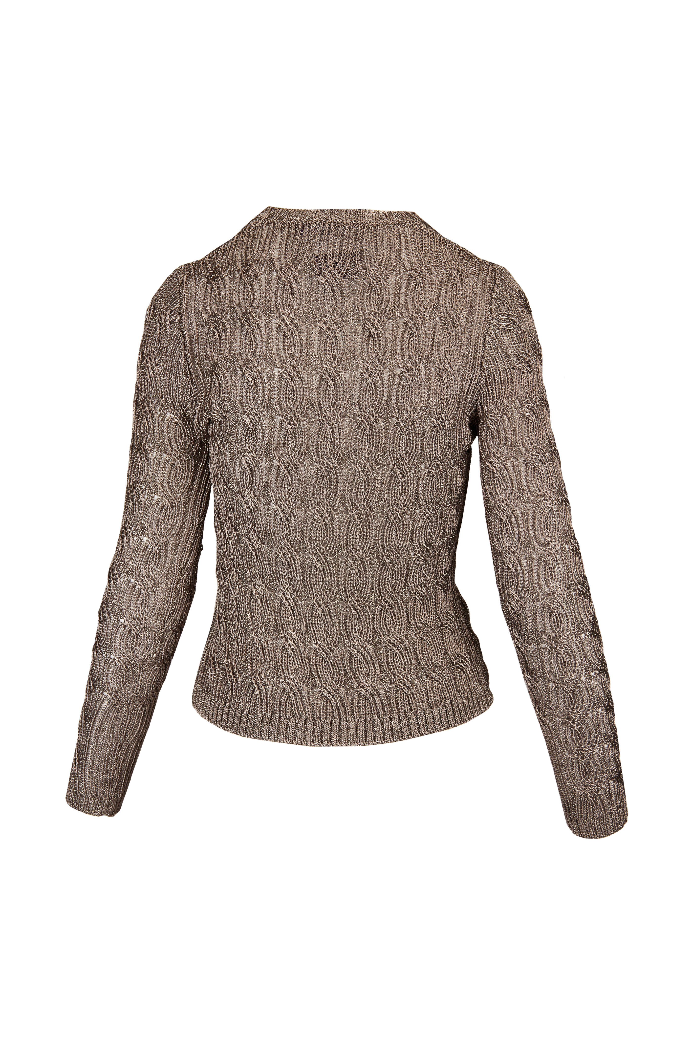 Ralph Lauren - Metallic Cable Knit Sweater - view 2