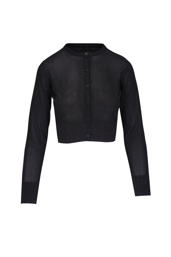 Kinross Black Shimmer Crop Cardigan 