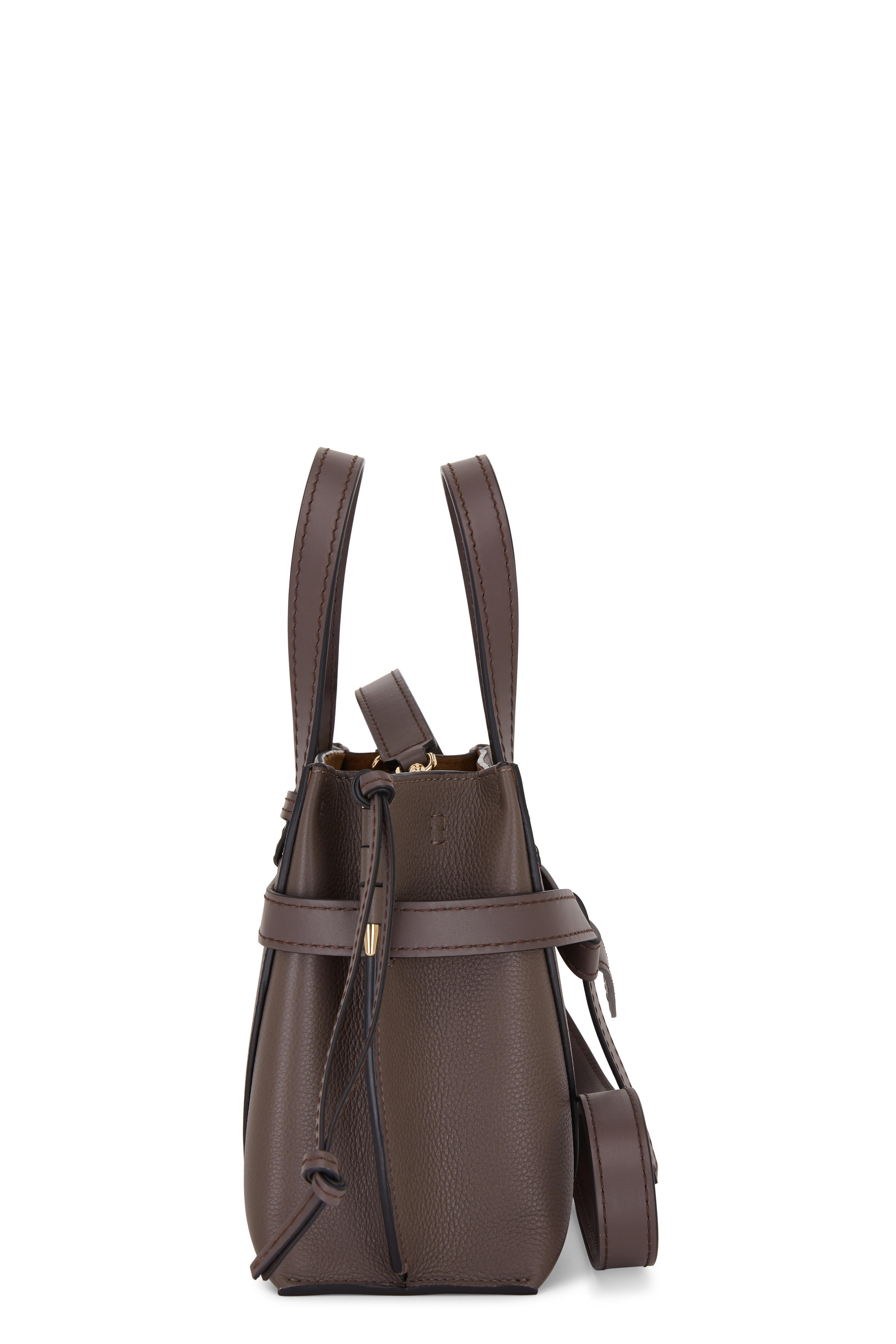 LOEWE dark taupe leather SMALL HAMMOCK Shoulder Bag For Sale at