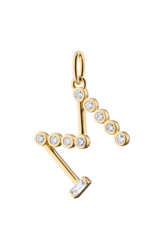 Monica Rich Kosann 18k Yellow Gold "M" Initial Diamond Charm