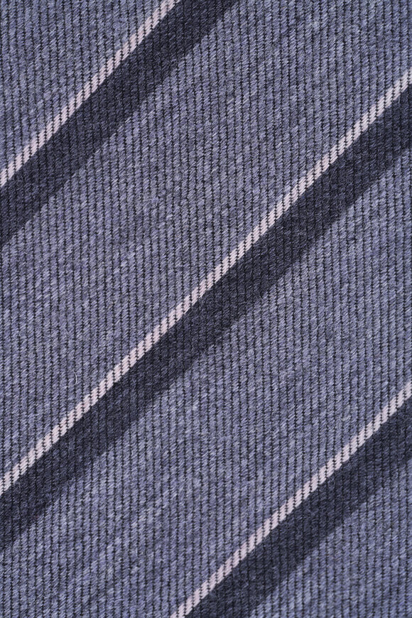 Kiton Gray Stripe Wool Necktie - view 2