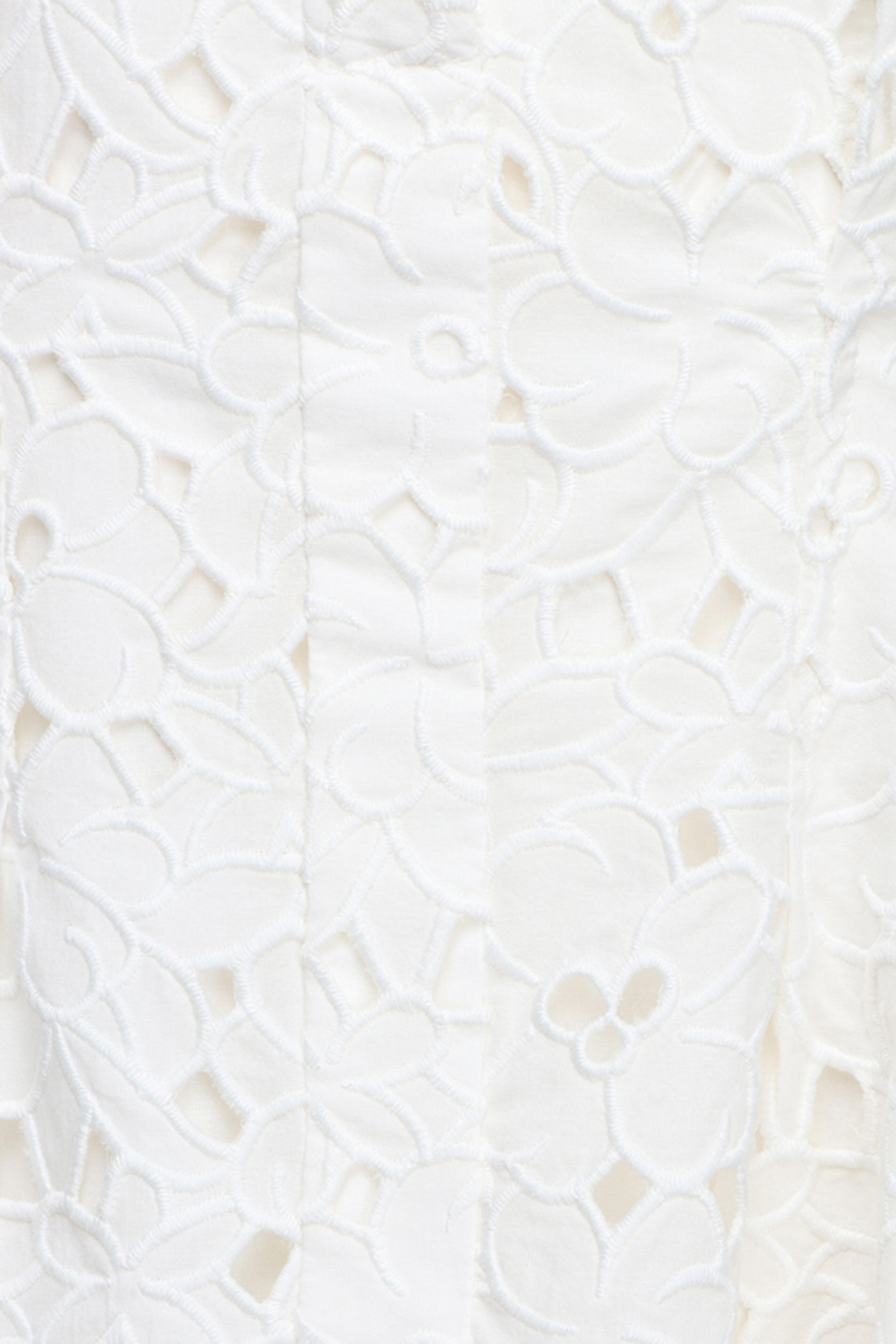 Simkhai - Cleo White Embroidered Balloon Mini Dress