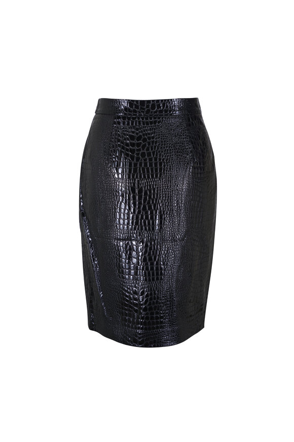 L'Agence - Cannes Black Zip Pencil Skirt