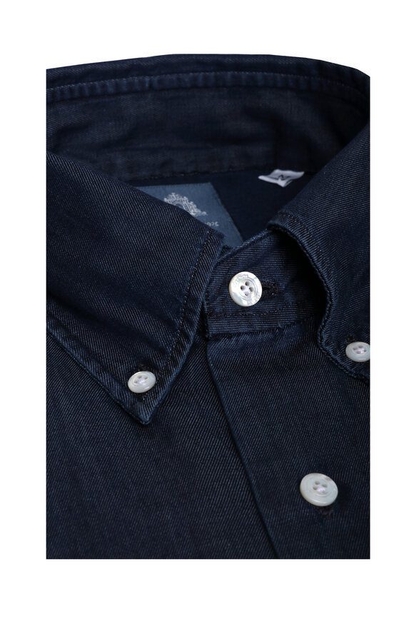 Finamore Mid Wash Denim Sport Shirt - view 2