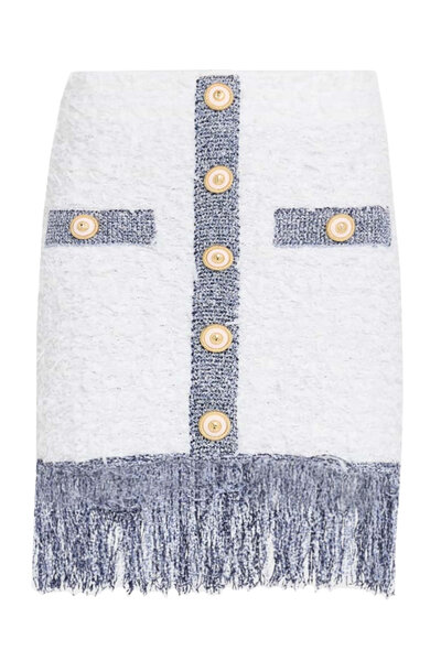 【関税＆送料込み】Dolce & Gabbana Short Micro-Tweed Skirt Dolce & Gabbana high-waist Tweed Skirt | White | FARFETCH