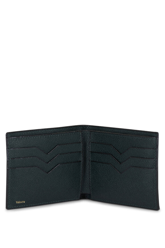 Valextra - Dark Green Leather Bi-Fold Wallet