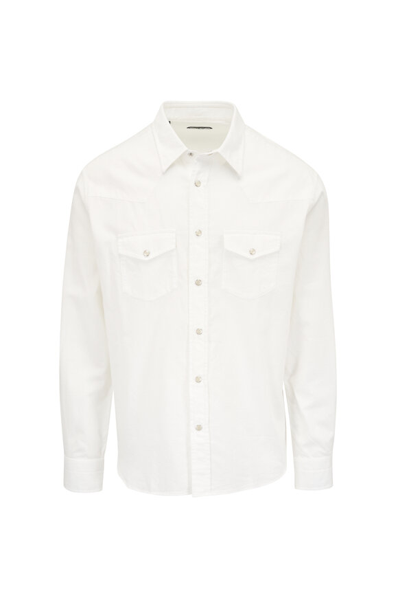 Tom Ford White Cotton Western Shirt