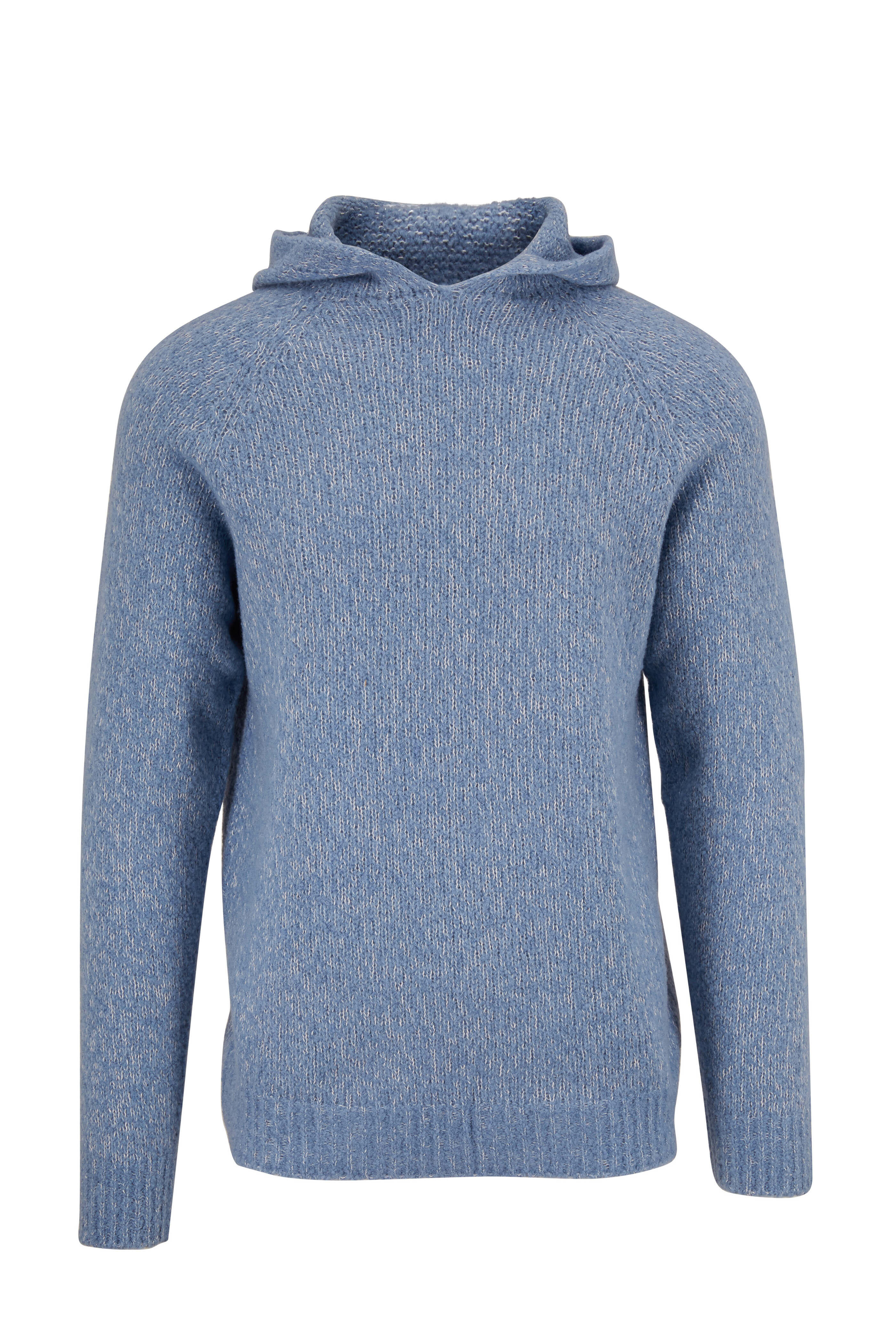 04651/ - Blue Chunky Knit Hoodie