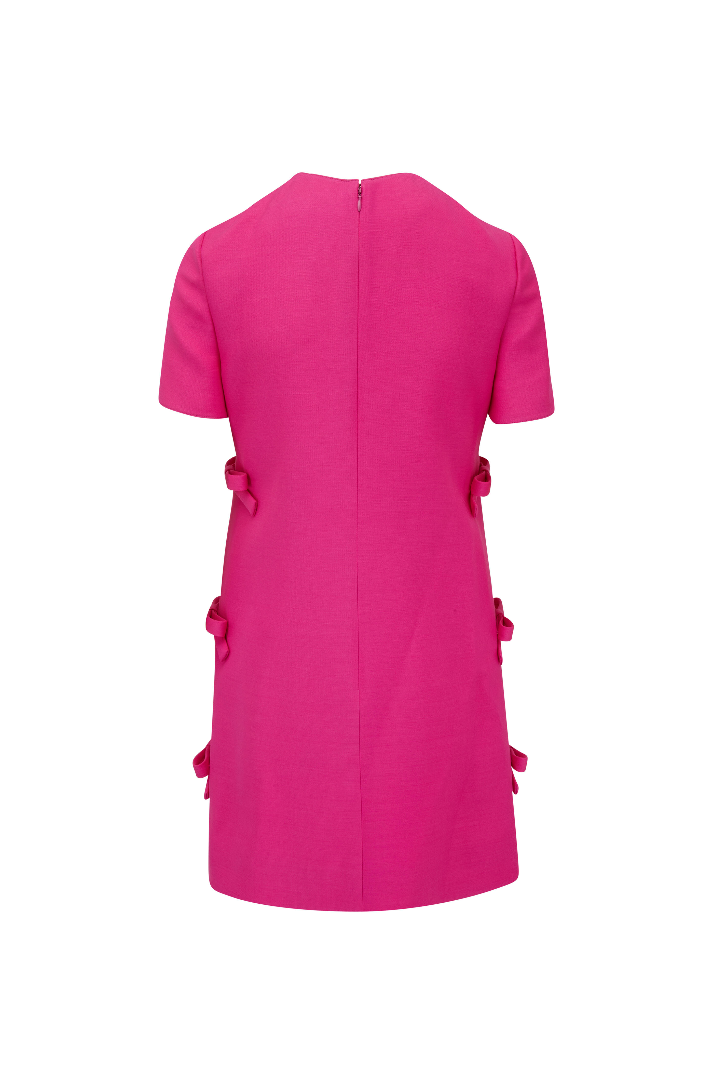 Valentino - Hot Pink Wool Crepe Mini Dress | Mitchell Stores