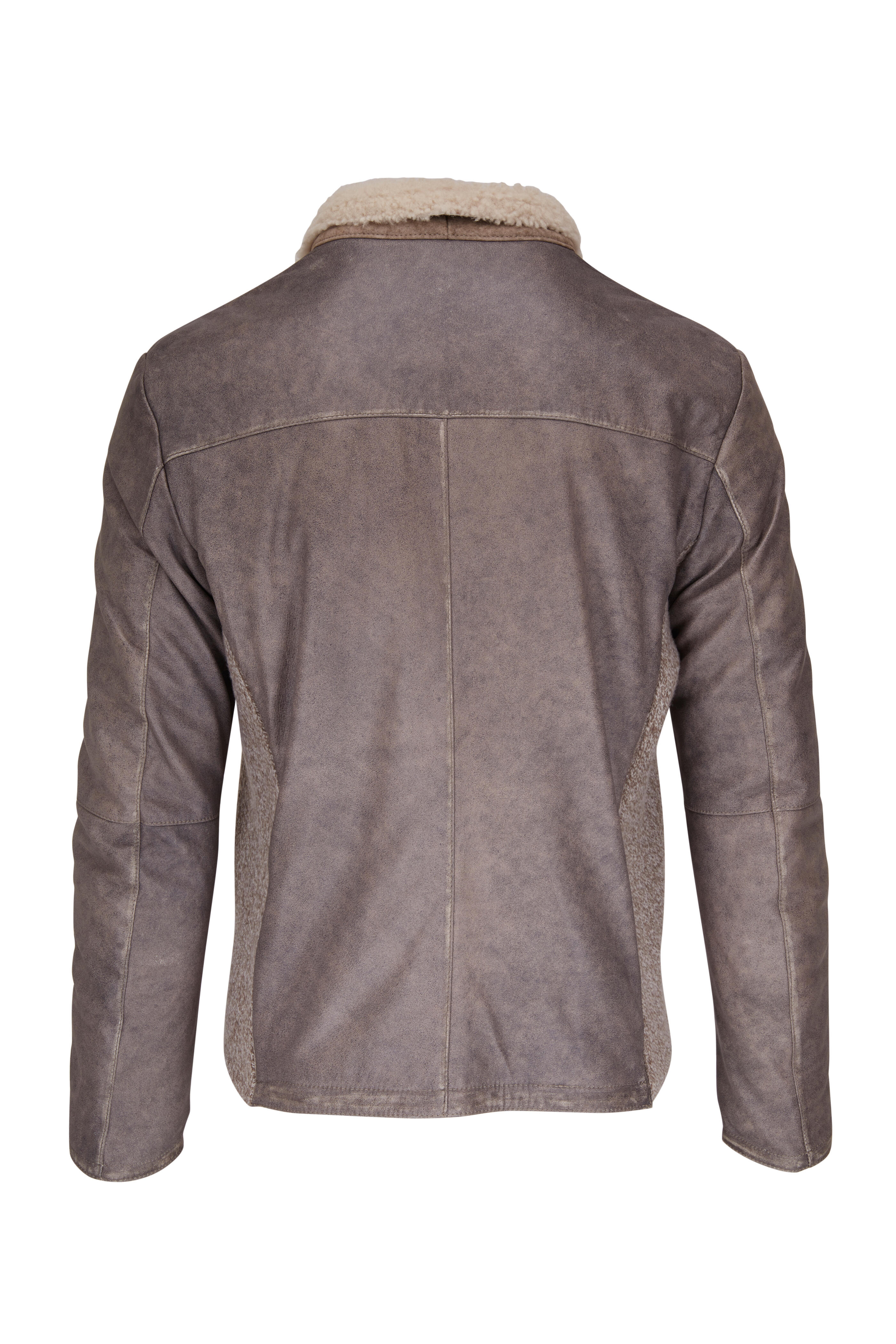 Men's reversible brown leather bomber jacket - Gimo's