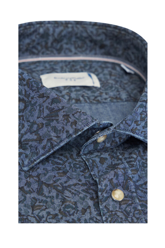 Tintoria - Denim Paisley Print Cotton Sport Shirt