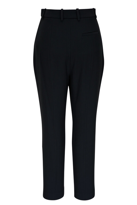 McQueen - Black Woven Cropped Straight Leg Pant