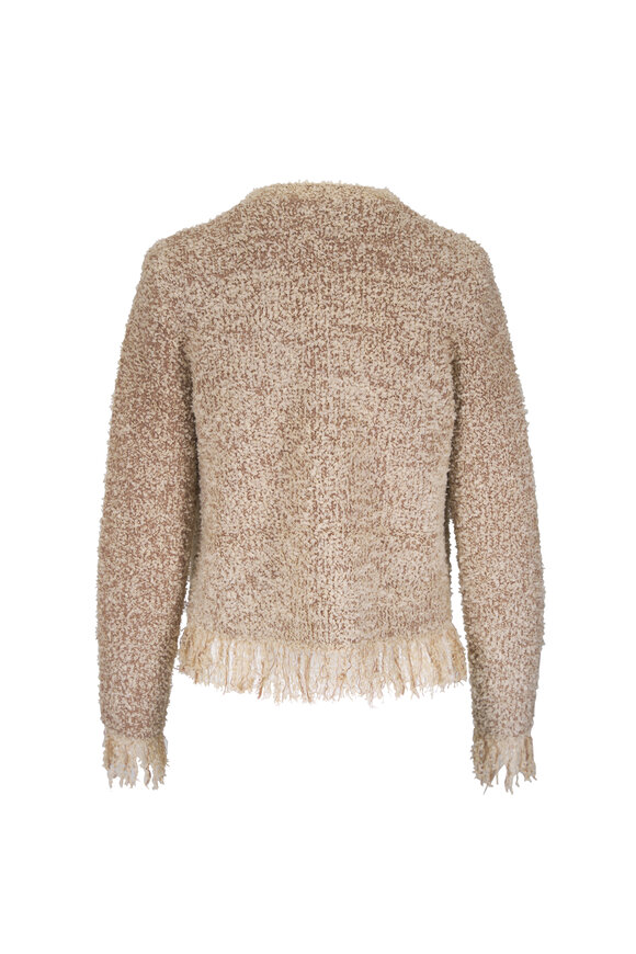 L'Agence Mireille Natural Fringe Trim Cardigan - view 2