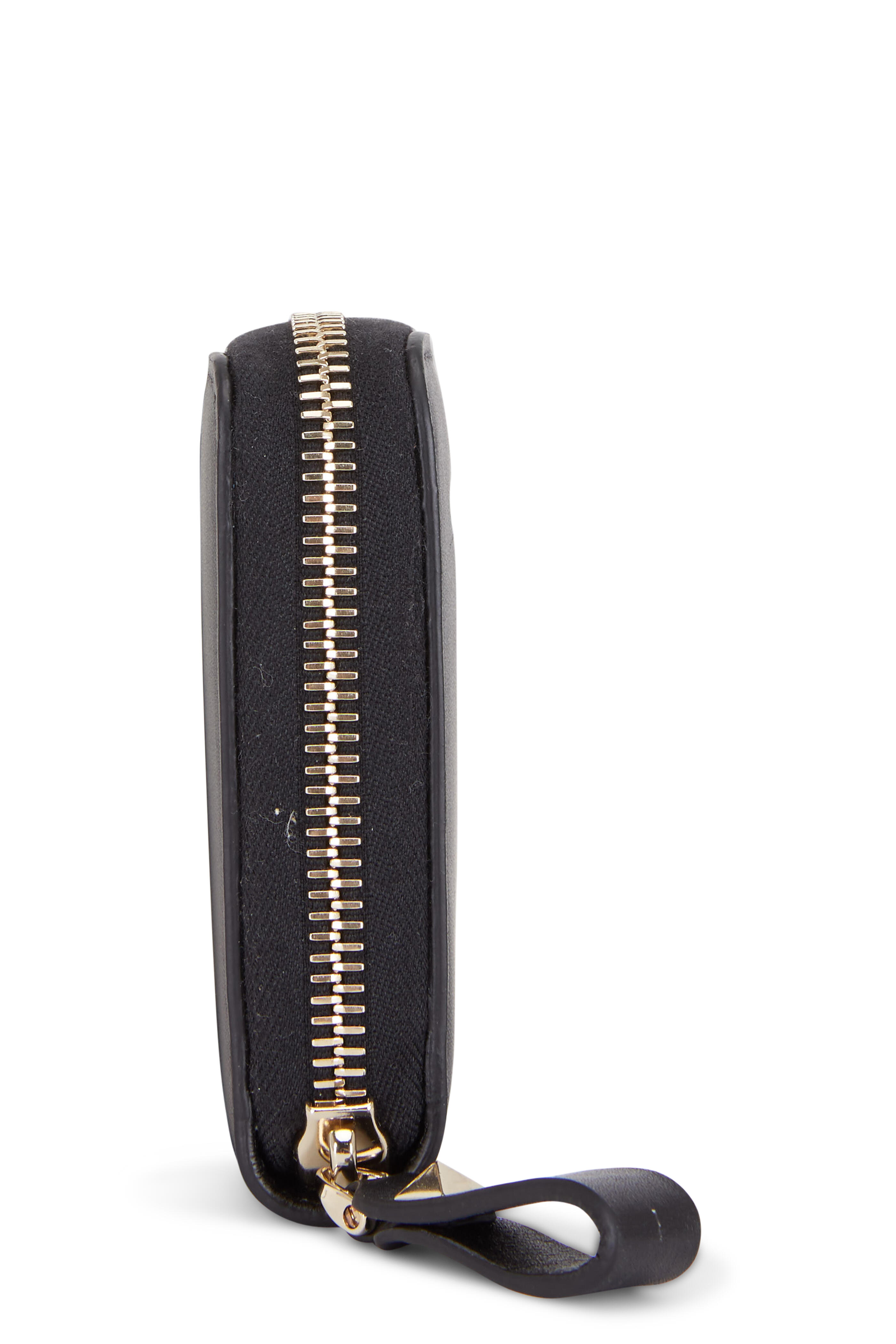 Valentino Garavani - VLTN Black & White Leather Zip Around Wallet