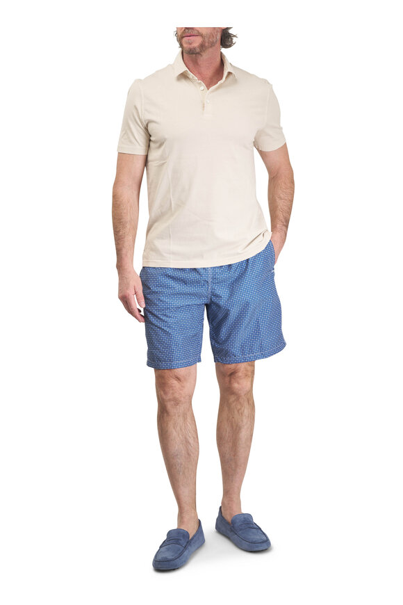 Fedeli Frosted Sand Jersey Cotton Polo - view 2