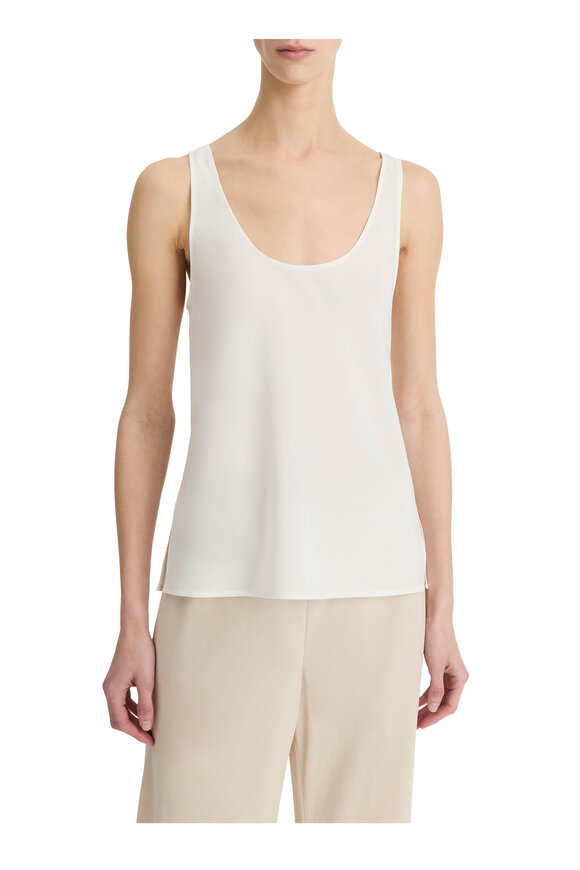 Vince - Classic Off-White Stretch Silk Bias Tank