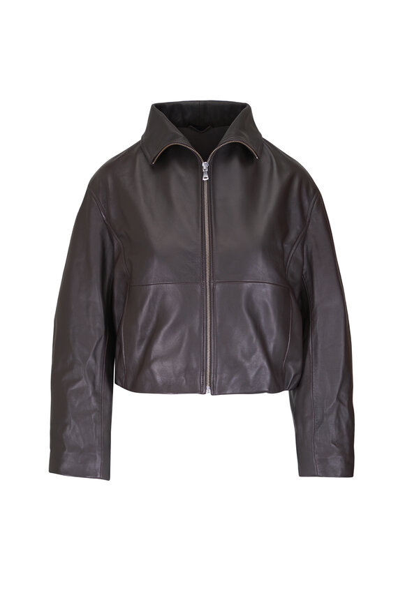 Nour Hammour Etienne Dark Brown Leather Jacket - view 1
