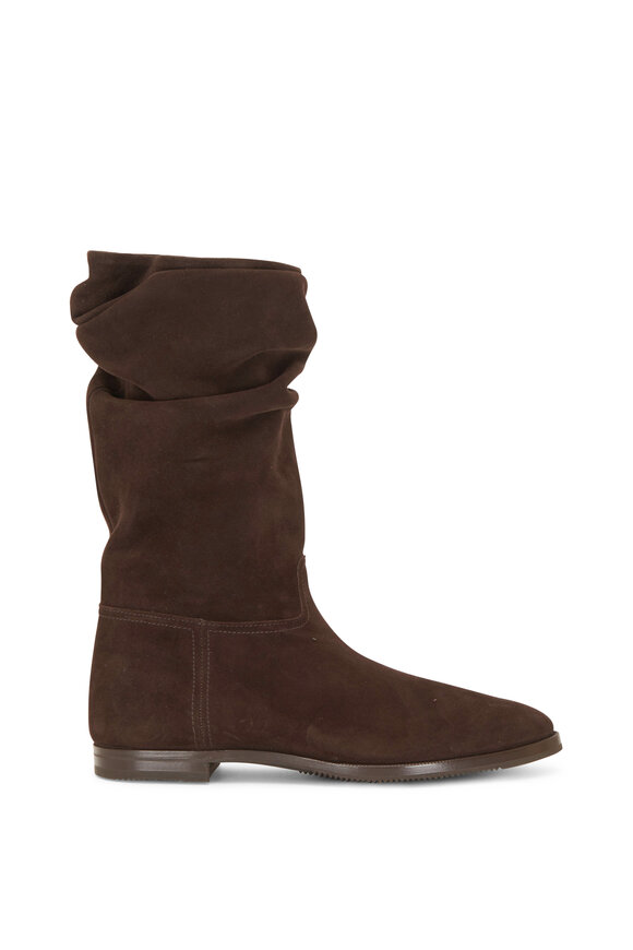 Gravati - Dark Brown Suede Scrunchy Boot