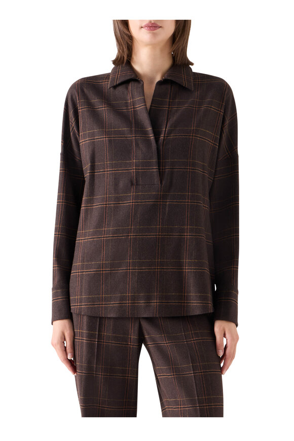 Akris Punto Espresso Spread Collar Blouse - view 2