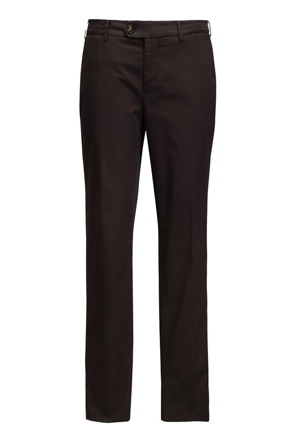 【送料&関税込】Brunello Cucinelli Cotton Pants Brunello Cucinelli - Brown Stretch Cotton Leisure Fit Cargo Pant